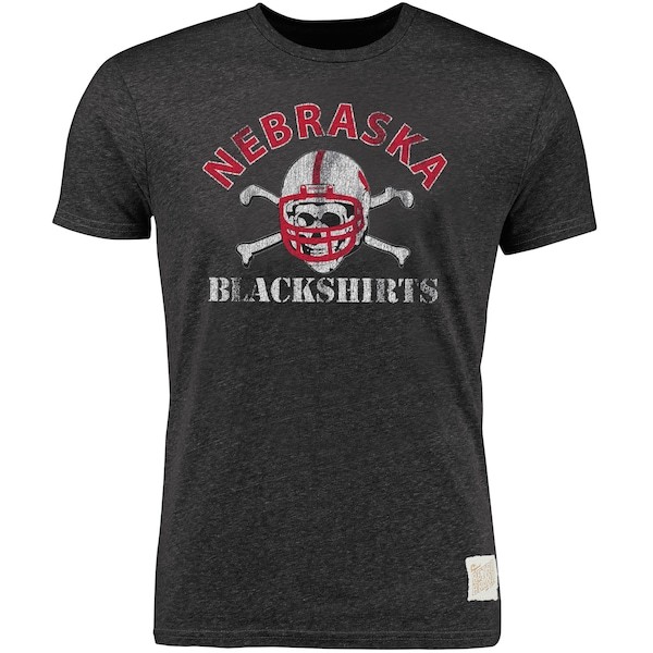 Nebraska Huskers Original Retro Brand Vintage Blackshirts Tri-Blend T-Shirt - Heather Black