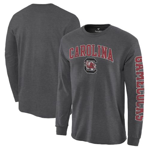 South Carolina Gamecocks Distressed Arch Over Logo Long Sleeve Hit T-Shirt - Charcoal