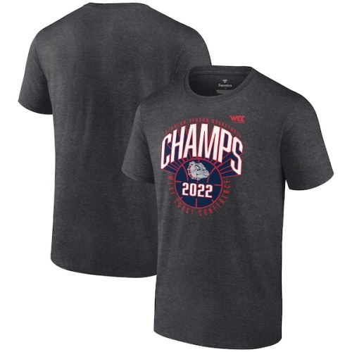 Gonzaga Bulldogs Fanatics Branded 2022 WCC Men's Basketball Regular Season Champions T-Shirt - Charcoal