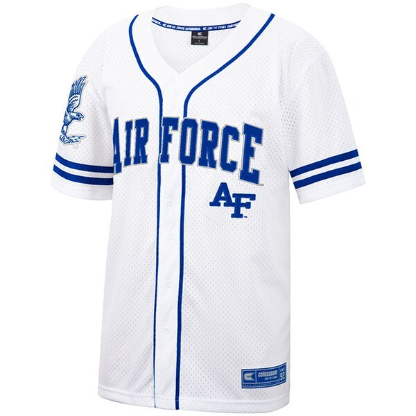 Air Force Falcons Colosseum Free Spirited Baseball Jersey - White/Royal