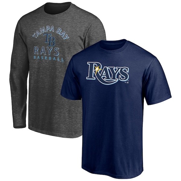 Tampa Bay Rays Fanatics Branded T-Shirt Combo Pack - Navy/Heathered Charcoal