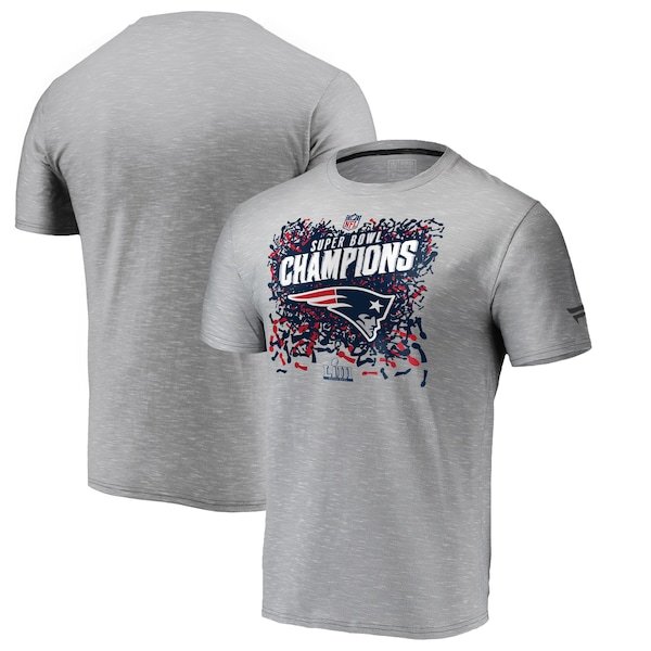 New England Patriots NFL Pro Line by Fanatics Branded Super Bowl LIII Champions Trophy Collection Locker Room T-Shirt - Heather Gray