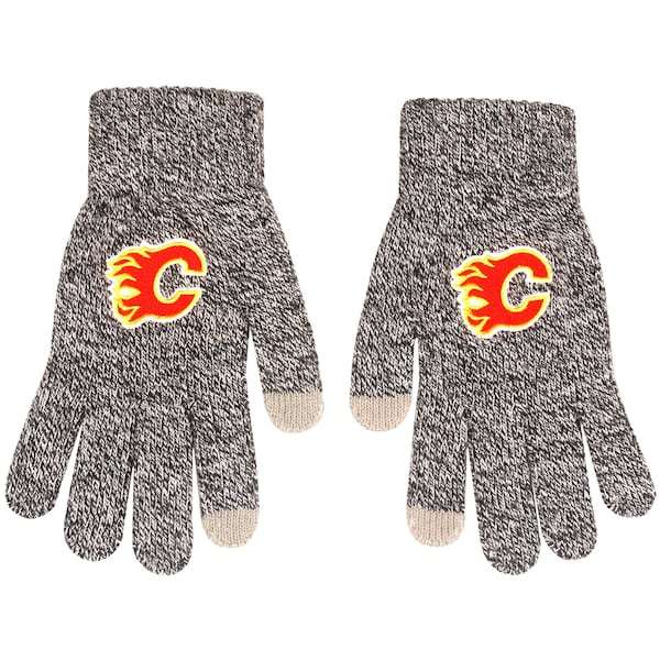 Calgary Flames Knit Gloves - Gray