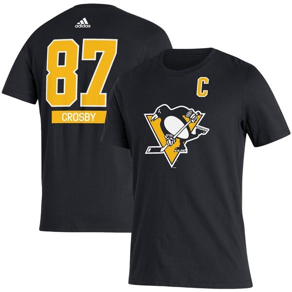 Sidney Crosby Pittsburgh Penguins adidas Captain Patch Name & Number T-Shirt - Black