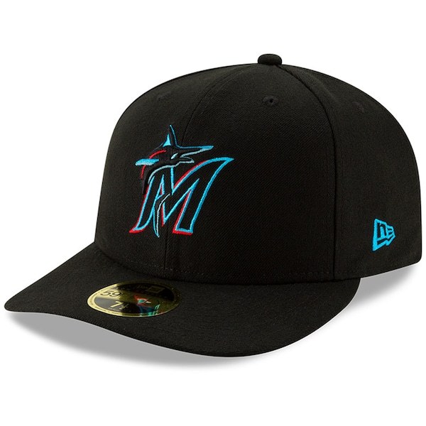 Miami Marlins New Era Authentic Collection On-Field Low Profile 59FIFTY Fitted Hat - Black