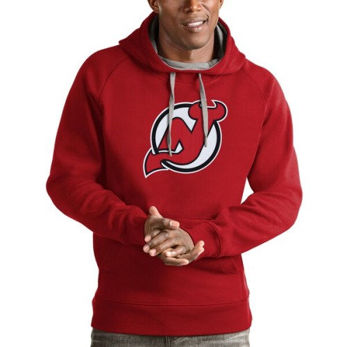 New Jersey Devils Antigua Logo Victory Pullover Hoodie - Red