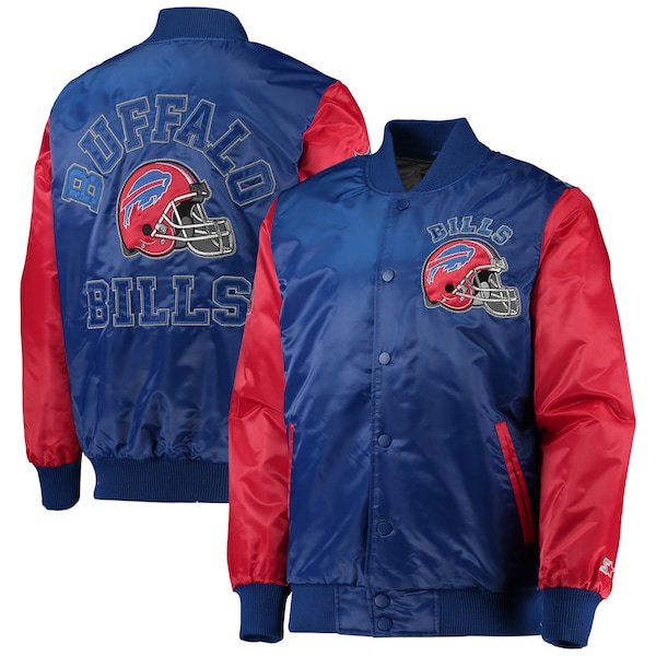 Buffalo Bills Starter Locker Room Throwback Satin Varsity Full-Snap Jacket - Royal/Red