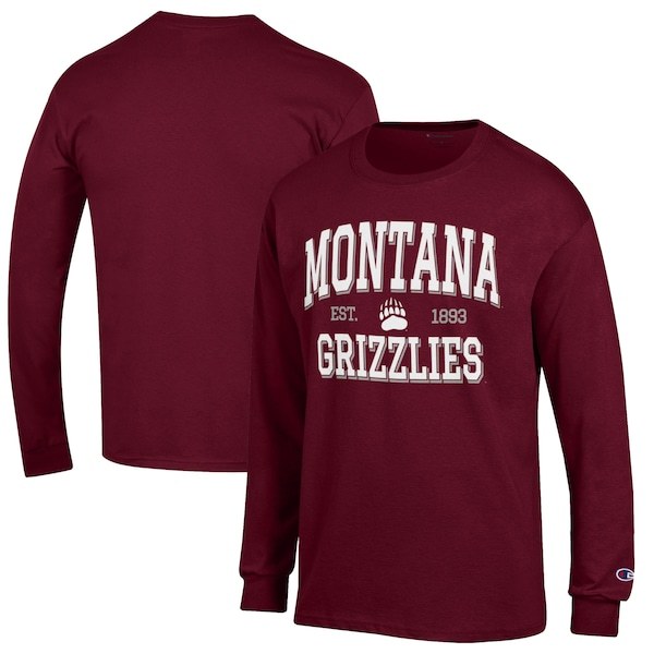 Montana Grizzlies Champion Jersey Est. Date Long Sleeve T-Shirt - Maroon