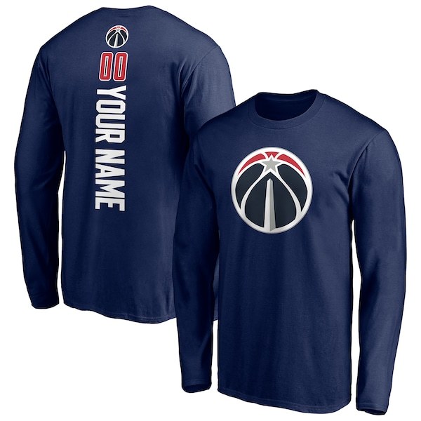 Washington Wizards Fanatics Branded Playmaker Personalized Name & Number Long Sleeve T-Shirt - Navy