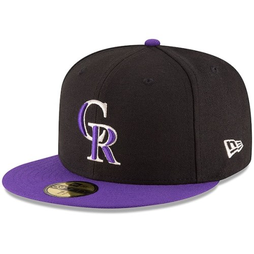 Colorado Rockies New Era Authentic Collection ON Field 59FIFTY Structured Hat - Black/Purple