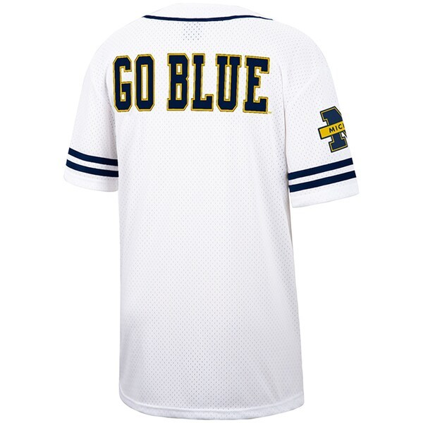 Michigan Wolverines Colosseum Free Spirited Baseball Jersey - White/Navy
