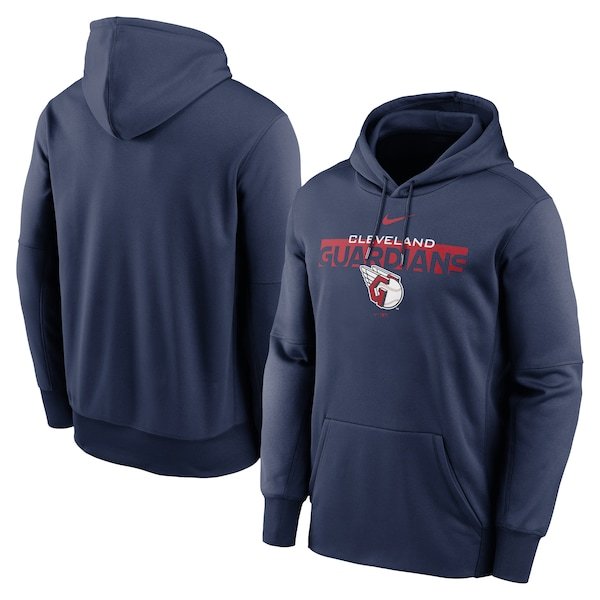 Cleveland Guardians Nike Primetime Stack Pullover Hoodie - Navy