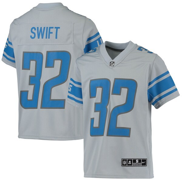 D'Andre Swift Detroit Lions Nike Youth Inverted Team Game Jersey - Silver