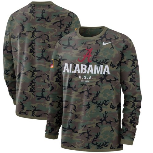 Alabama Crimson Tide Nike Military Appreciation Performance Long Sleeve T-Shirt - Camo