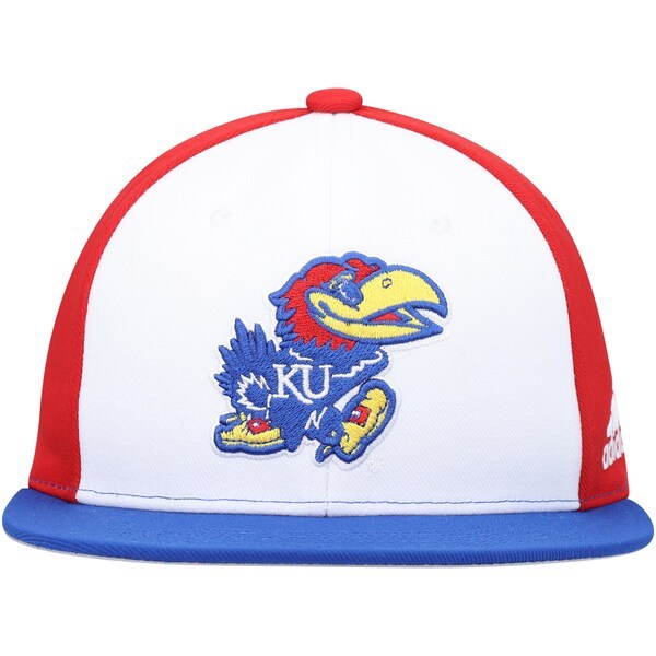 Kansas Jayhawks adidas On-Field Baseball Fitted Hat - White/Red