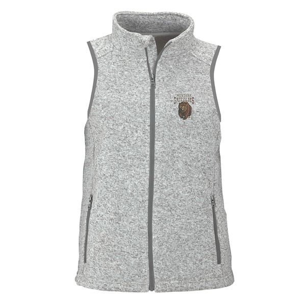 Montana Grizzlies Women's Summit Fleece Full Zip Sweater Vest - Heather Gray