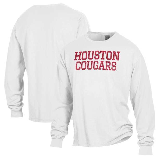 Houston Cougars ComfortWash Stack Garment Dyed Long Sleeve T-Shirt - White