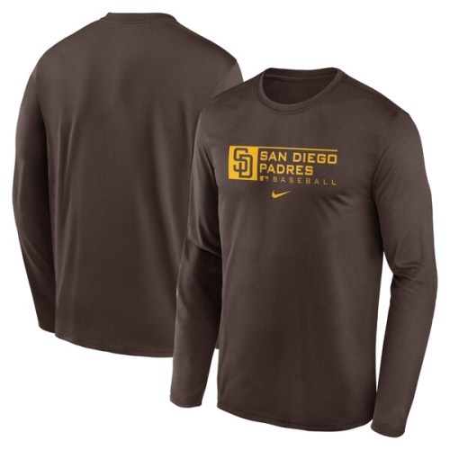 San Diego Padres Nike Authentic Collection Performance Long Sleeve T-Shirt - Brown