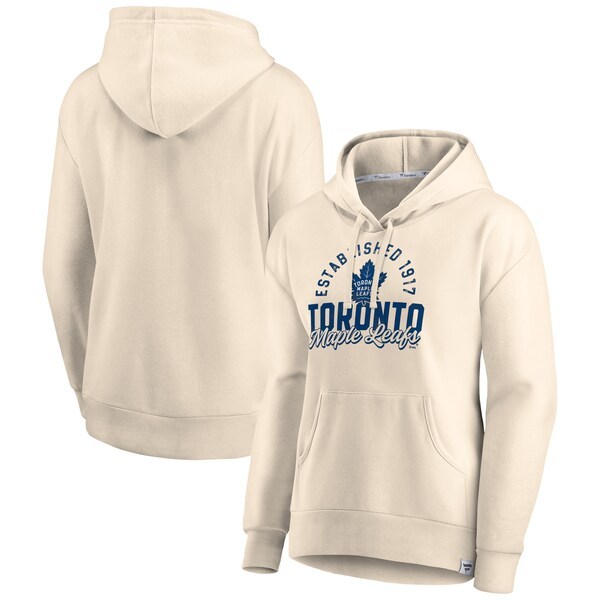 Toronto Maple Leafs Fanatics Branded Women's Carry the Puck Pullover Hoodie Sweatshirt - Cream