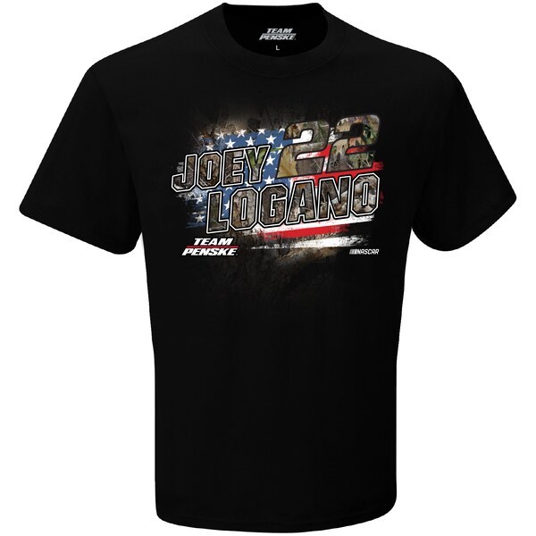 Joey Logano Team Penske Camo Patriotic T-Shirt - Black