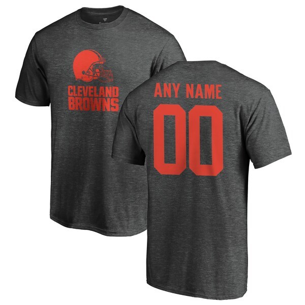 Cleveland Browns NFL Pro Line by Fanatics Branded Personalized One Color T-Shirt - Ash