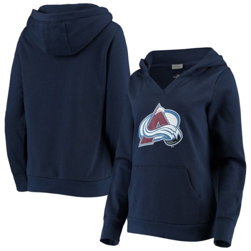 Colorado Avalanche Fanatics Branded Women's Primary Team Logo Fleece V-Neck Pullover Hoodie - Navy