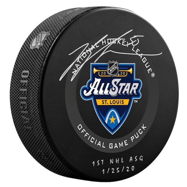 Jordan Binnington St. Louis Blues Fanatics Authentic Autographed 2020 NHL All-Star Game Official Game Puck with "1st NHL ASG 1/25/20" Inscription