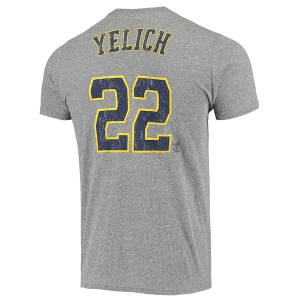 Christian Yelich Milwaukee Brewers Majestic Threads Name & Number Tri-Blend T-Shirt - Gray