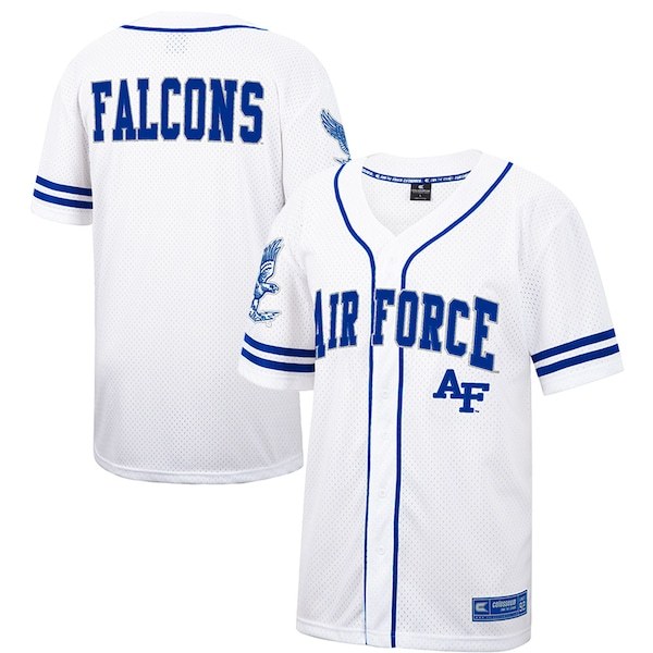 Air Force Falcons Colosseum Free Spirited Baseball Jersey - White/Royal
