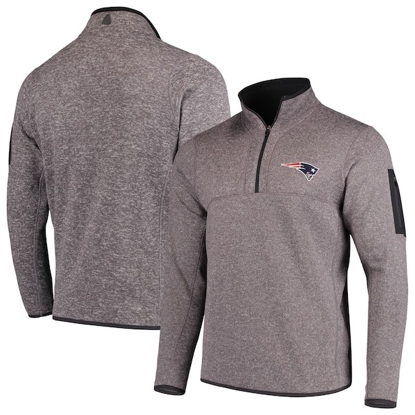 New England Patriots Antigua Fortune Quarter-Zip Pullover Jacket - Charcoal