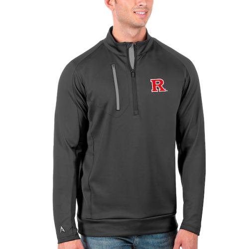 Rutgers Scarlet Knights Antigua Generation Half-Zip Pullover Jacket - Charcoal/Silver