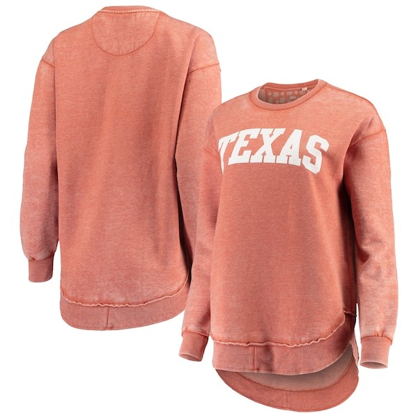 Texas Longhorns Pressbox Women's Vintage Wash Pullover Sweatshirt - Texas Orange