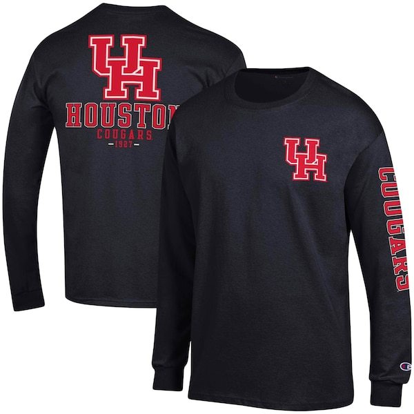 Houston Cougars Champion Team Stack Long Sleeve T-Shirt - Black