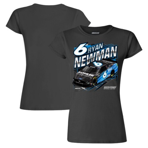 Ryan Newman Checkered Flag Women's Kohler Generators Qualifying T-Shirt - Charcoal