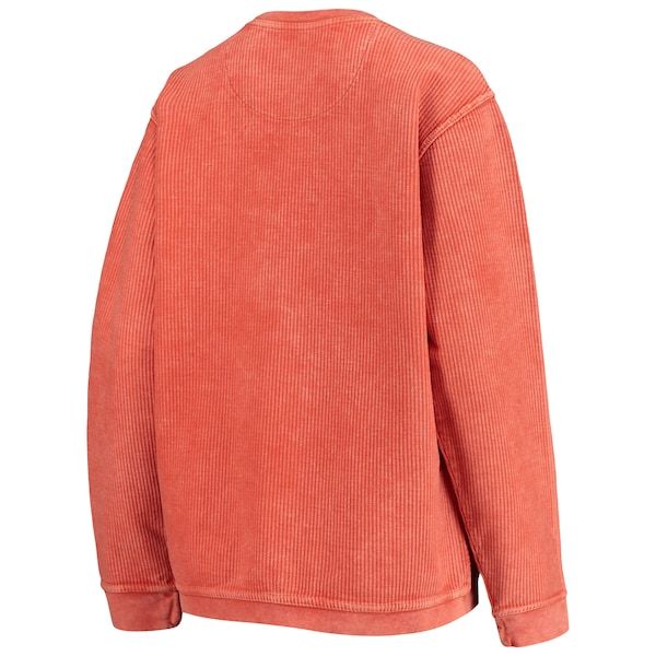 Illinois Fighting Illini Pressbox Women's Comfy Cord Vintage Wash Basic Arch Pullover Sweatshirt - Orange