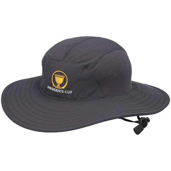 2022 Presidents Cup Ahead Official Logo Player Sun Hat - Gray