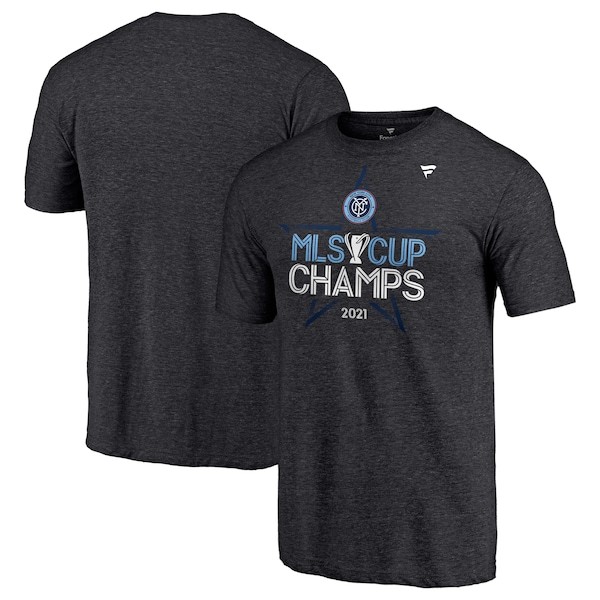 New York City FC Fanatics Branded 2021 MLS Cup Champions Locker Room T-Shirt - Heathered Charcoal