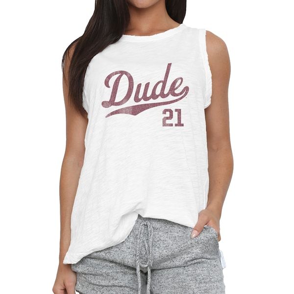 Mississippi State Bulldogs Original Retro Brand Women's The Dude Baseball Slub Tank Top - White