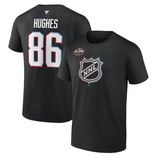 Jack Hughes New Jersey Devils Fanatics Branded 2022 NHL All-Star Game Name & Number T-Shirt - Black