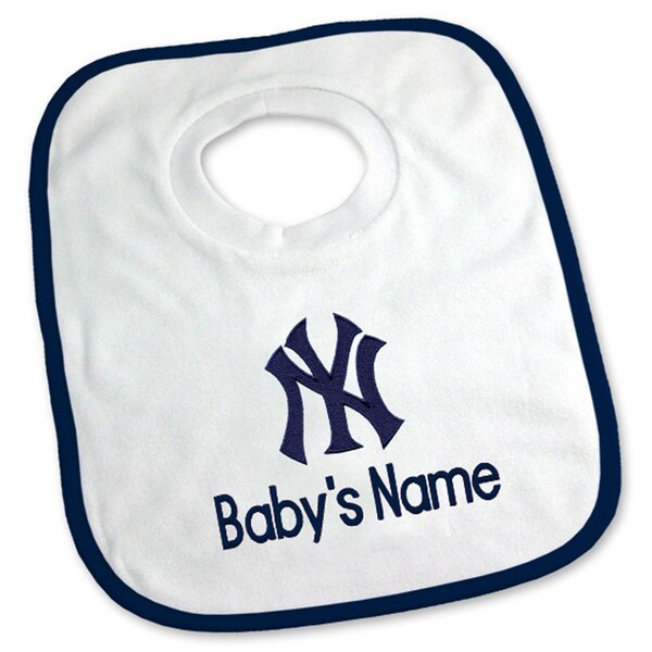 New York Yankees Newborn & Infant Personalized Bib - White