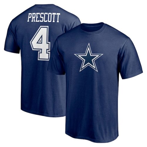 Dak Prescott Dallas Cowboys Fanatics Branded Player Icon Name & Number T-Shirt - Navy