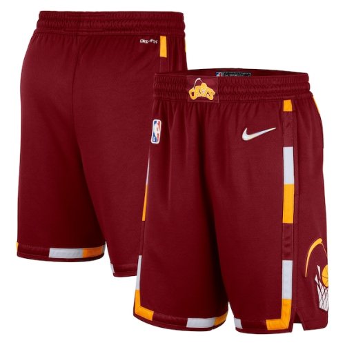 Cleveland Cavaliers Nike 2021/22 City Edition Swingman Shorts - Wine