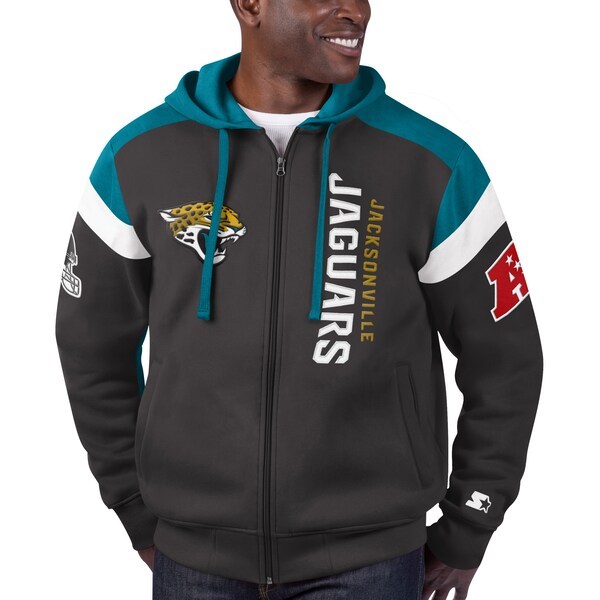 Jacksonville Jaguars Starter Logo Extreme Full-Zip Hoodie - Black/Teal