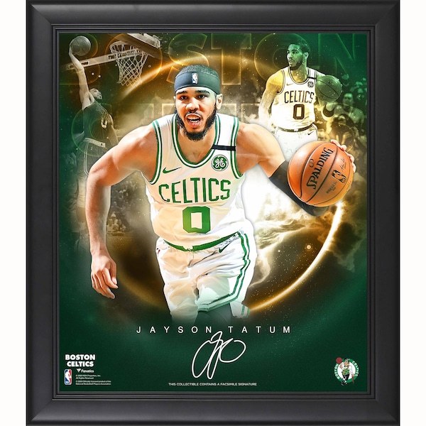 Jayson Tatum Boston Celtics Fanatics Authentic Framed 15" x 17" Stars of the Game Collage - Facsimile Signature