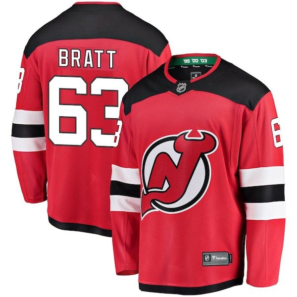 Jesper Bratt New Jersey Devils Fanatics Branded Home Breakaway Jersey - Red