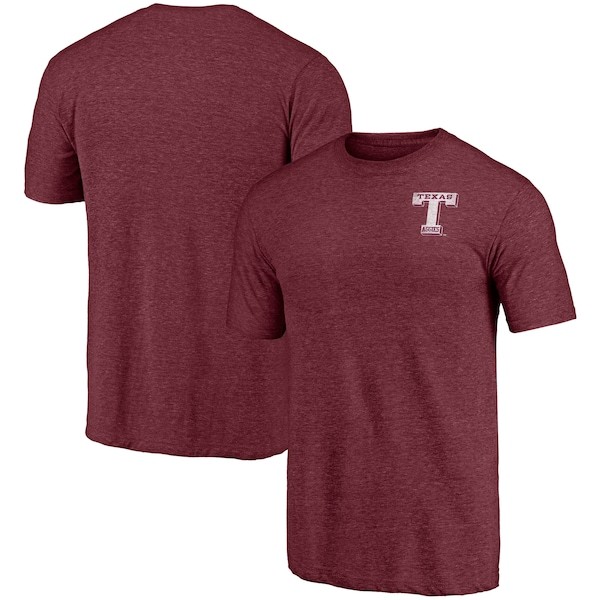 Texas A&M Aggies Fanatics Branded Throwback Tri-Blend T-Shirt - Heathered Maroon