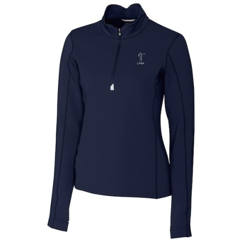 LPGA Cutter & Buck Women's Traverse DryTec Half-Zip Pullover Jacket - Navy