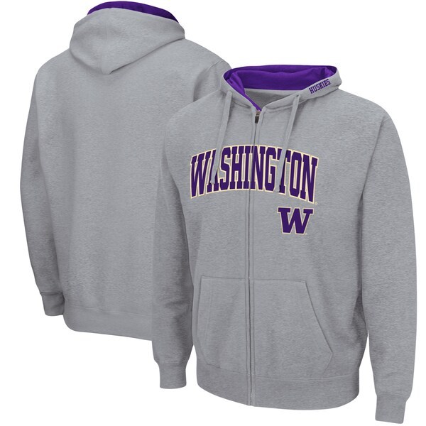 Washington Huskies Colosseum Arch & Logo 3.0 Full-Zip Hoodie - Heathered Gray