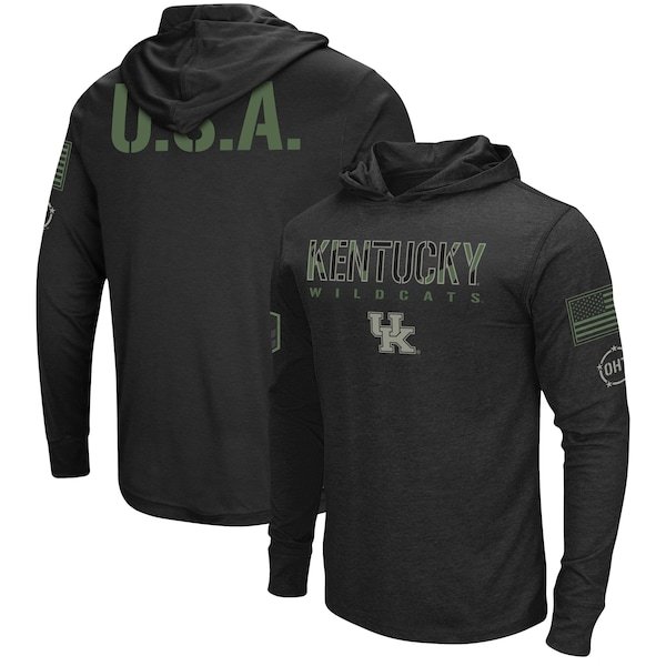Kentucky Wildcats Colosseum OHT Military Appreciation Hoodie Long Sleeve T-Shirt - Black