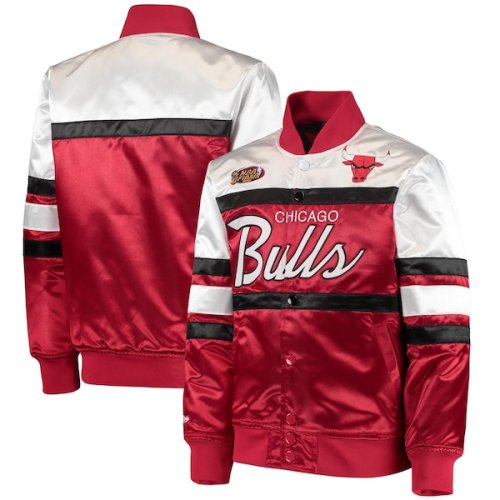 Chicago Bulls Mitchell & Ness Youth Hardwood Classics 1996 NBA Finals Satin Full-Snap Jacket - Red